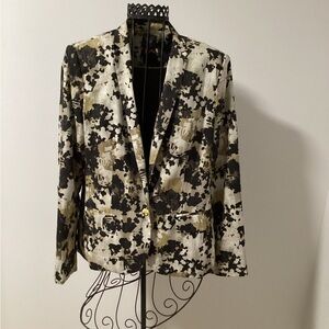 Vince Camuto Black and Cream Patterned Blazer